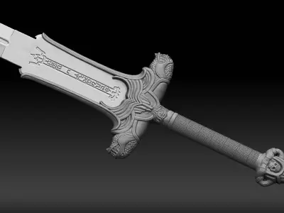 Atlantean Fantasy Sword Low-poly 3D model