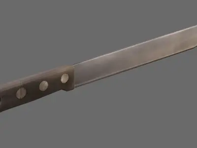 Machete samurai knife Low-poly 3D model