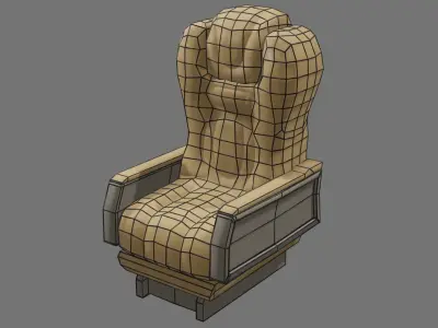 airplane seat Low-poly 3D model