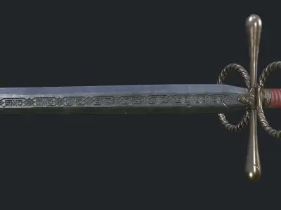 Two handed sword 01 Low-poly 3D model