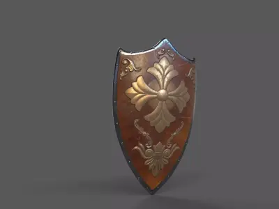 Medieva Fantasy Magic Shield Low-poly 3D model