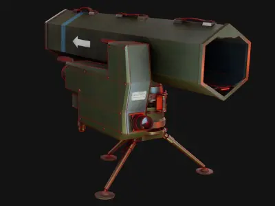 MSS12 Missile Launcher Anti Tank Weapon Brazil Army Low-poly 3D model