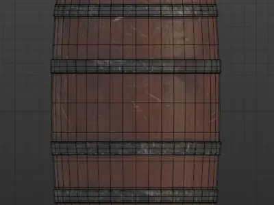 3D Wooden Barrel Free low-poly 3D model