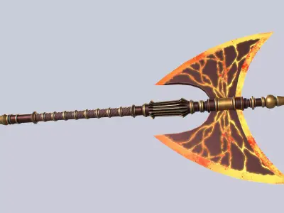 Ember axe Low-poly 3D model