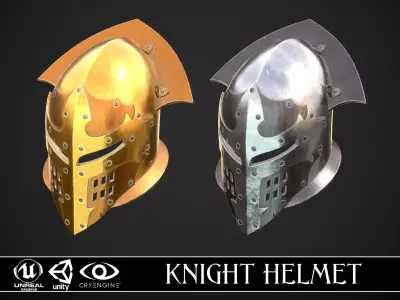 Knight Helmet 07 Low-poly 3D model