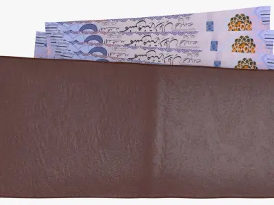 Saudi 500 Riyals Wallet Money Purse 3D model