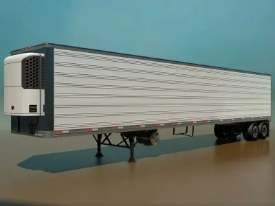 53 Foot Refrigerated Semi Trailer 3D model