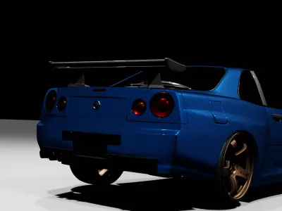 Nissan GTR R34 Skyline Ready For Unity Free 3D model