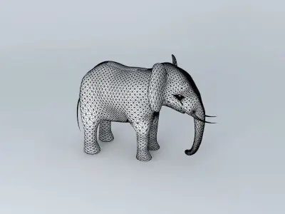 Elephant with tusks Free 3D model