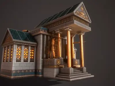 Roman Greek Town Hall Low-poly 3D model