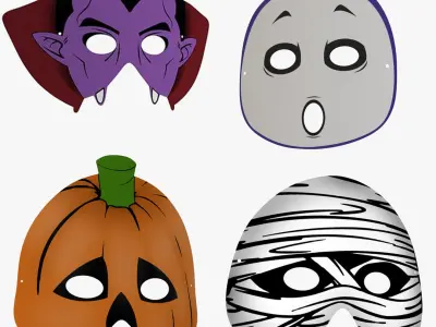 Halloween Masks For Children 3D model