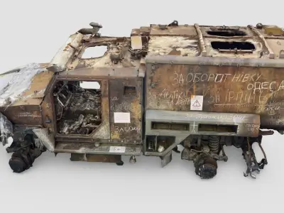 Tigr or Tiger infantry mobility vehicle destroyed in Ukraine 3D model