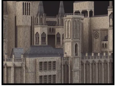 Medieval Castle Low-poly 3D model 6