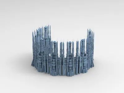 Ancient City Hyboria Walls 2 3D model