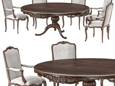 andrea fanfani round table and chair 734 3D model