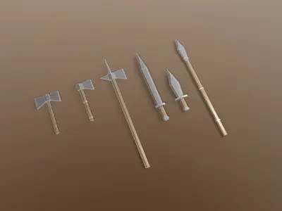 Low-Poly Weapons Pack 3D model