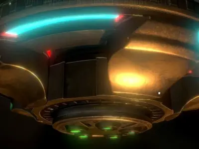 UFO Type 1 Animated and Game Ready Low-poly 3D model