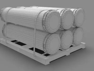 gas cylinders game asset 3D model