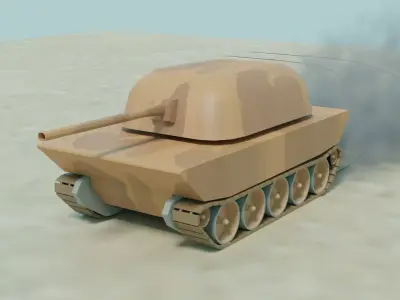 game tank 3d model Low-poly 3D model
