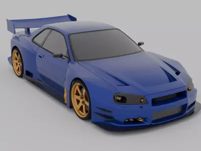 NIssan Skyline GTR Battle Car Free 3D model
