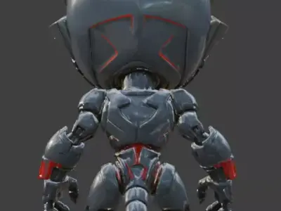 Stylized Chibi Alien Robot 3D Model Low-poly 3D model