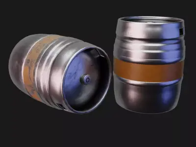 Beer Keg 50L - New and Worn Low-poly 3D model