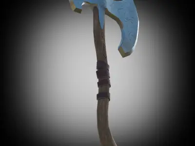 Axe Weapon PBR Low-poly  game ready 3D model Low-poly 3D model