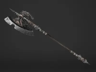 Great Spear Head Battleaxe Low-poly 3D model