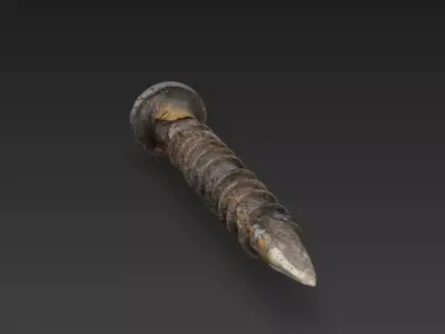 Old Rusty Iron Screw  Photorealistic Game-Ready PBR Fastener 3D model