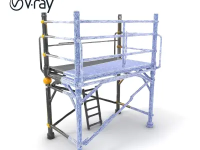 Heavy-duty Industrial Scaffold Ladder model pack Low-poly 3D model