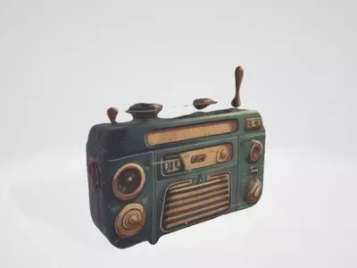 Vintage Futuristic Radio 3D Asset Low-poly 3D model