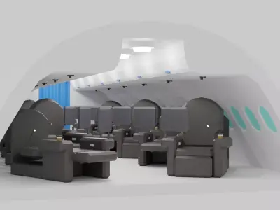 Cartoon Airplane First Class Cabin Interior 3D model