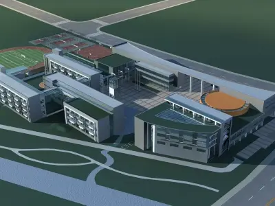 School Building 3D model 30