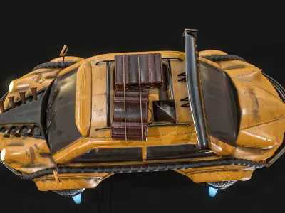 flying car Low-poly 3D model