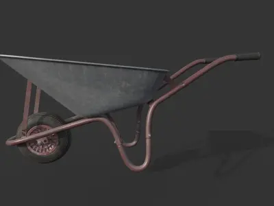 Wheelbarrow Low-poly 3D model Low-poly 3D model