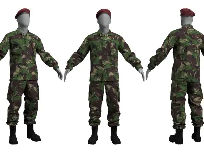 British DPM Combat Uniform CS95 - Marvelous Designer 3D model