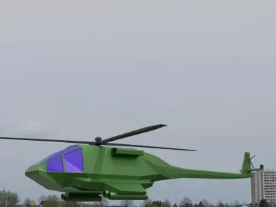 Military  Helicopter Basic Low-poly 3D model