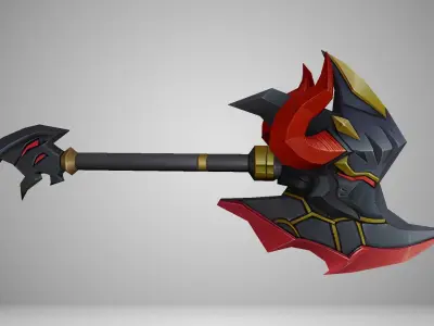 Futuristic Axe Low-poly 3D model buy