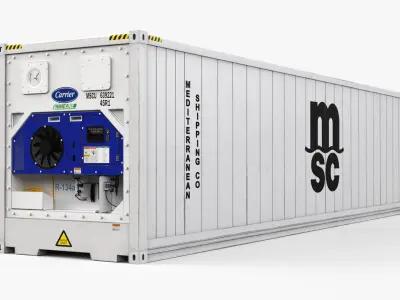 40ft  MSC Container Reefer CARRIER  3D model