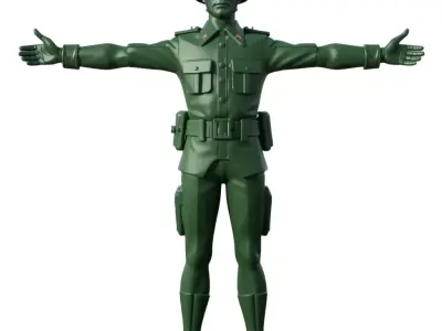 Green Soldier Figure model pack Low-poly 3D model
