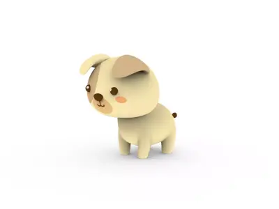 Cartoon Dog v001 character 3D model