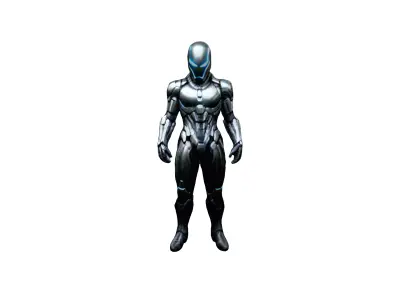 Futuristic Warrior 3D Model - Cybernetic Guardian 3D model 3D model