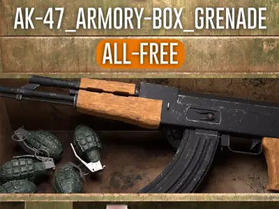AK-47 Free 3D model buy
