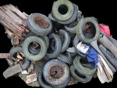 tires old trash pile photogrammetry Low-poly 3D model