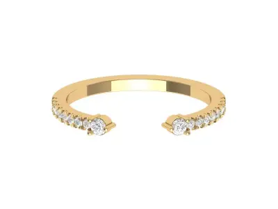 2 Stone Wedding Band 3D print model