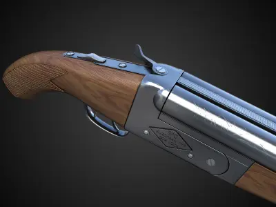 Sawed-off Shorgun Hi-Res 3D model
