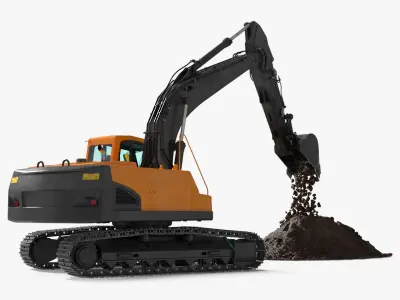  Excavator with Pile of Soil  purchase