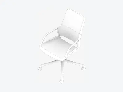 Chair - Conference - Worksmart - 4 Star Castors - Rocking Low-poly 3D model purchase