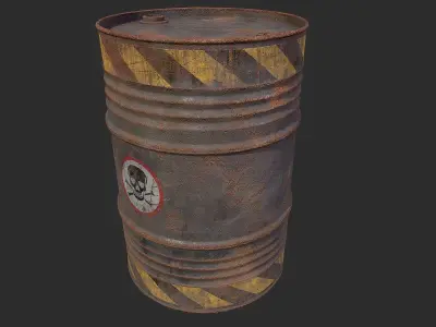 Oil Drums Low-poly 3D model