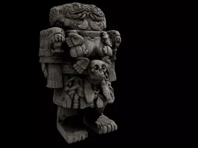 Aztec Huitzilopochtli Statue 3D model
